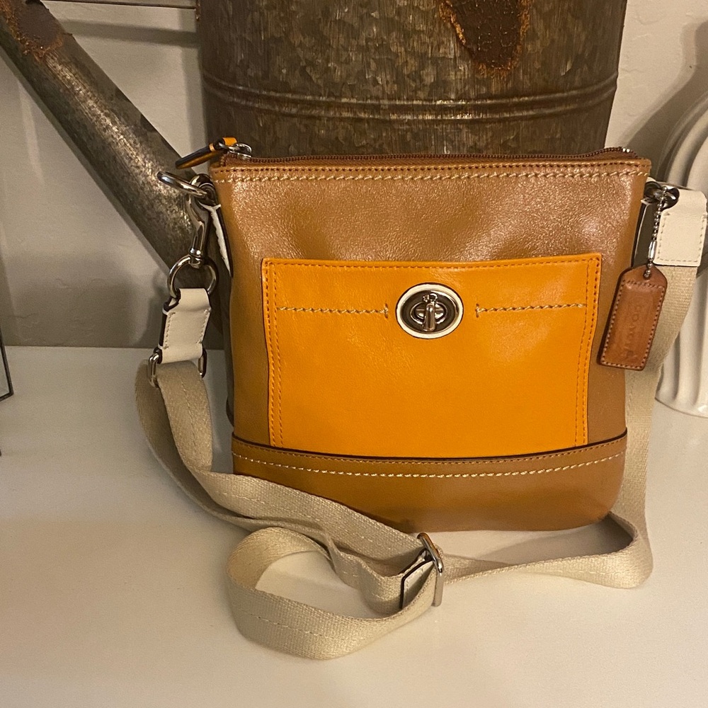 COACH PARK COLORBLOCK LEATHER SWINGPACK CROSSBODY PURSE